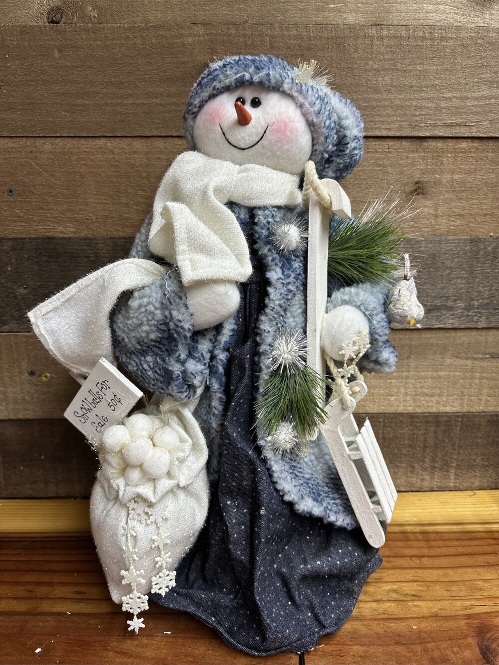 Crazy Mountain Fiber Optic Table Top Snowman 19” In Box